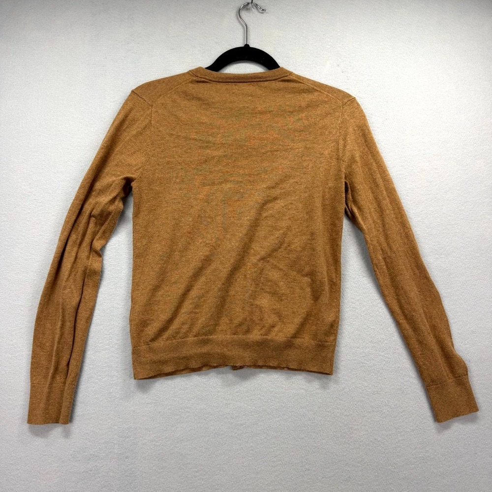 J.Crew Cardigan Sweater Womens Small Brown Tight Knit Cotton Button Front Casual - Picture 3 of 10